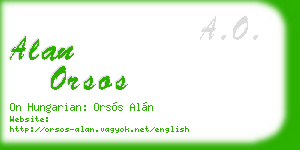 alan orsos business card